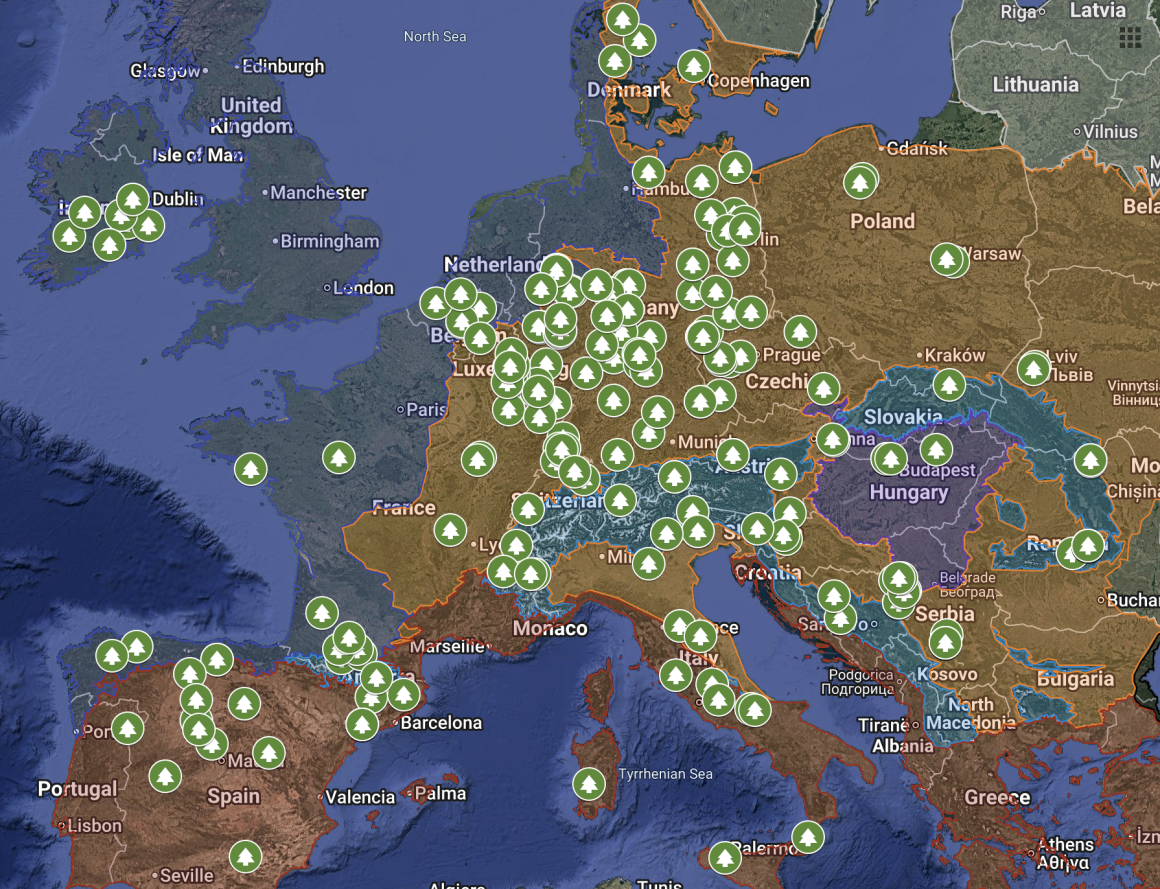 New features in interactive map reveal forest complexity: European-wide tool launches to help navigate geospatial data from the Integrate Network Database